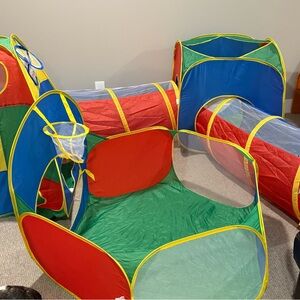 Colorful Play Tent and Tunnel Set for Kids